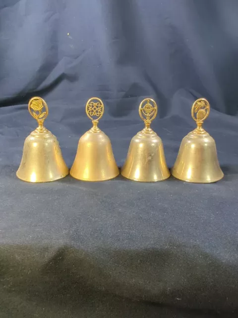 Avon 4 Golden gold tone Bells Rose "Avon calling" acorn oak leaf 3" unique rare