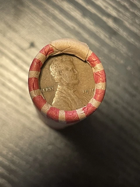 Indian Head Cent / 1919 S Lincoln Penny Ends Mix Wheat Cent Roll 2