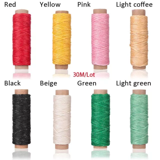 30m/roll 150D Flat DIY Hand Stitching Sewing Line Waxed Thread Leather Cord 2