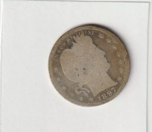Barber Quarter 1897 S (San Francisco mint)  AG  Key Date low mintage