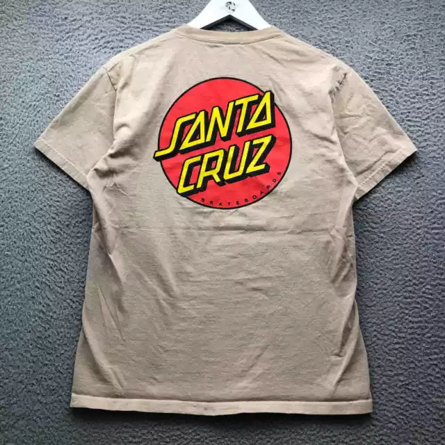 Santa Cruz T-Shirt Men's Medium M Short Sleeve Crew Neck Graphic Brown