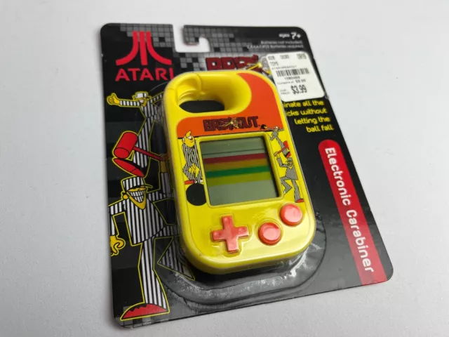 Atari Breakout Electronic Handheld Arcade Game Travel Carabiner Mini - NEW