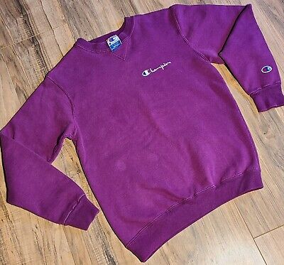 Vtg 80's Champion Embroided Logo Spellout Sweatshirt Youth Sz L (14-16) USA Made
