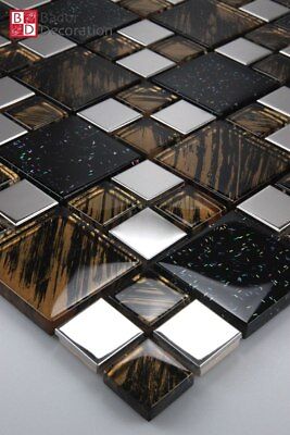 marmorierte Aluminium Mosaik Mosaikfliesen 15x15cm Bronze Beige Hell-Dunkelbraun 