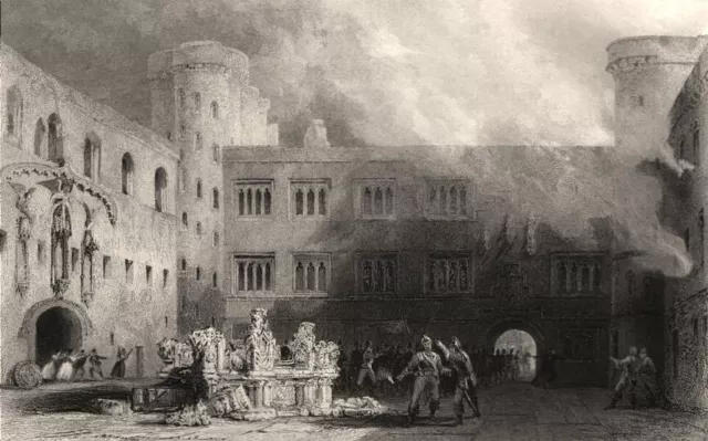 Inner Court of the Palace of Linlithgow. Scotland. ALLOM c1840 old print