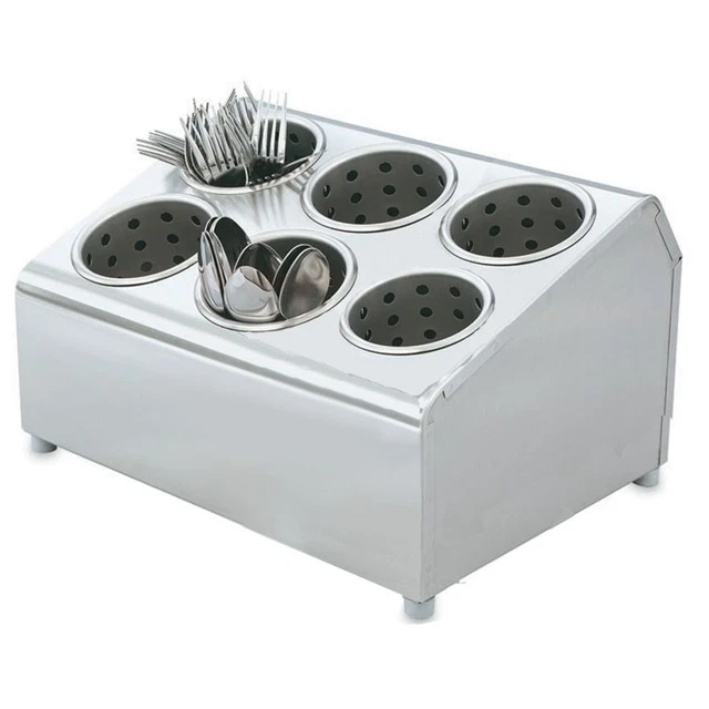 Vollrath 97241 Silv-A-Tainer S/S 6-Hole Silverware Container