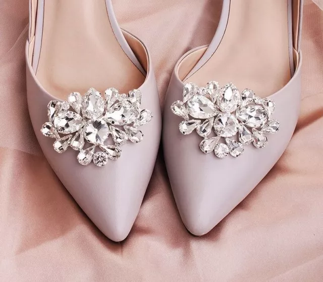 Water Drop Crystal Shoe Clip Bridal Footwear Decor Wedding Fashion Accessories