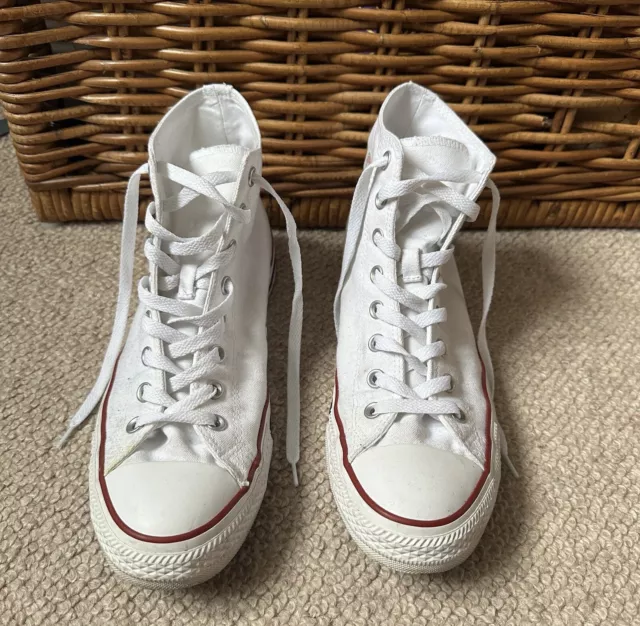 Converse All Star Hi Chuck Taylor  Women & Mens Canvas Trainers - Optical White