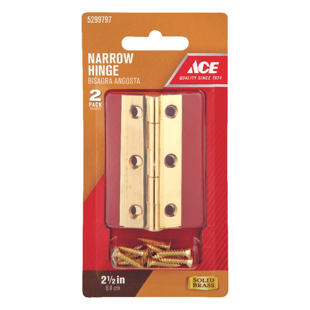 5299797 Ace 1-1/2 in. W X 2-1/2 in. L Polished Brass