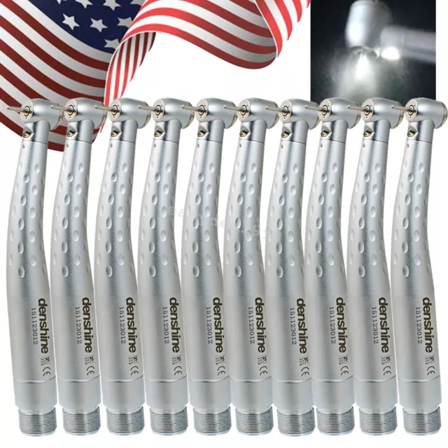 10X Dental E-generator Fast High Speed LED Handpiece Push Turbine 4 Hole 3 Spray