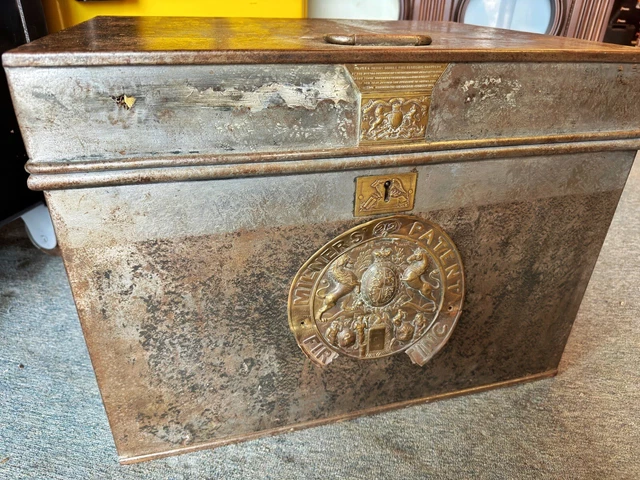 Antique Fire Proof Milner’s & Son Liverpool Stagecoach Strong Box 1800’s