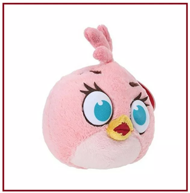 Peluche Stella ANGRY BIRDS oiseau ROSE - VELOURS - 25 cm - NEUF