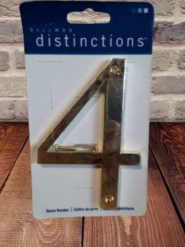 Hillman Distinctions #4 Casa de latón pulido 5" número dirección de metal