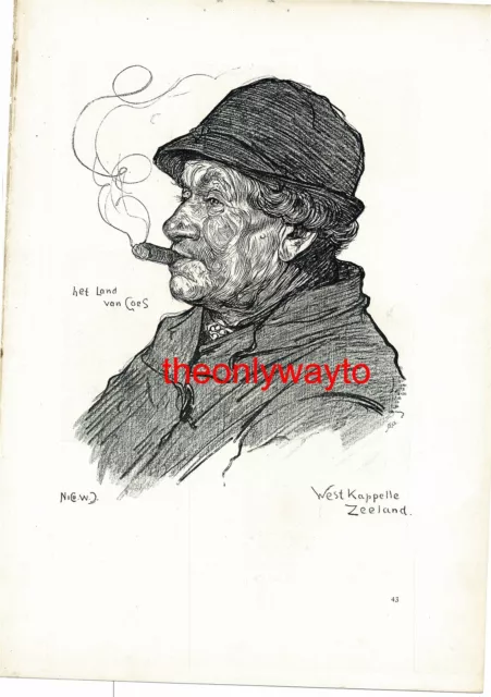 Nico Jungmann, Dutch People [4] (? Reverse), Book Illustration (Print), 1900