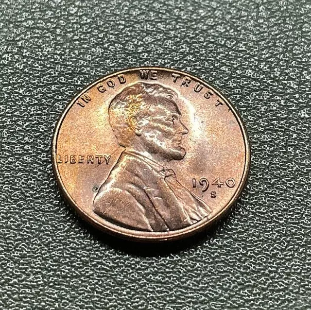 1940 S Lincoln Wheat Penny Cent - GEM BU - RED -FREE SHIPPING L013