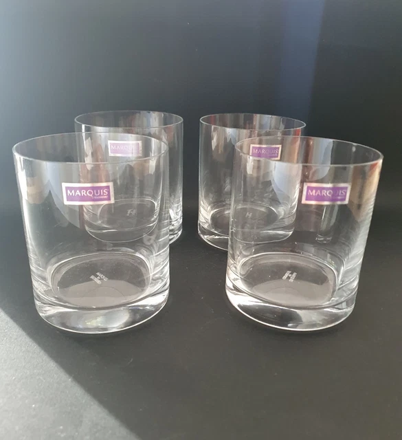 4 X Waterford Crystal Marquis "Moments" Double Old Fashioned Whisky Glasses New