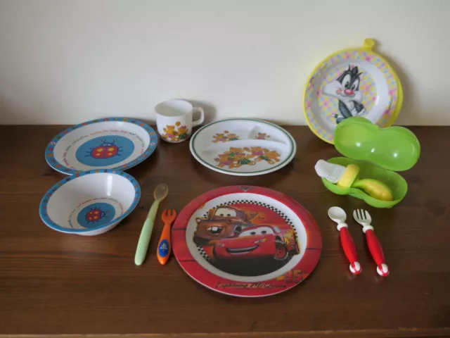 Lot vaisselle BEBE Assiettes - couverts - grignoteuse Nuby