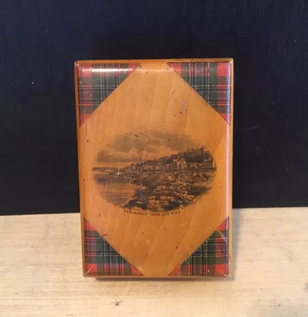 Antique Mauchline Tartan Ware Box Skelmorlie  Scotland