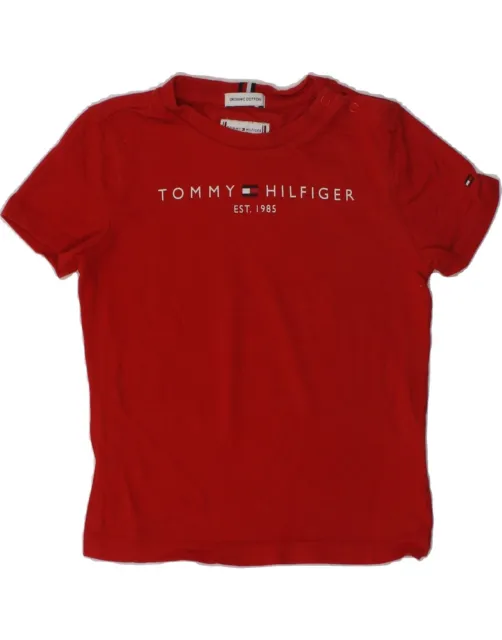 TOMMY HILFIGER Baby Boys Graphic T-Shirt Top 18-24 Months Red Cotton AW17