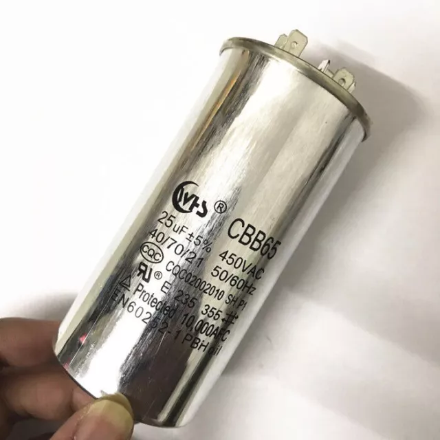 CBB65 Air Conditioner Motor Run Capacitor 25mfd 25uf 450VAC Round Metallized