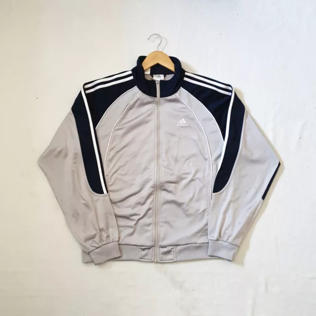 Adidas Vintage retro Mens Size M track suit track jacket with pants gray navy 2