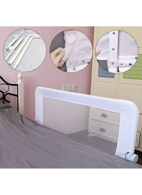 Bed Rail for Kids - Fits Twin, Double, Full, Queen Size Bed(43" L*22.8" H, White