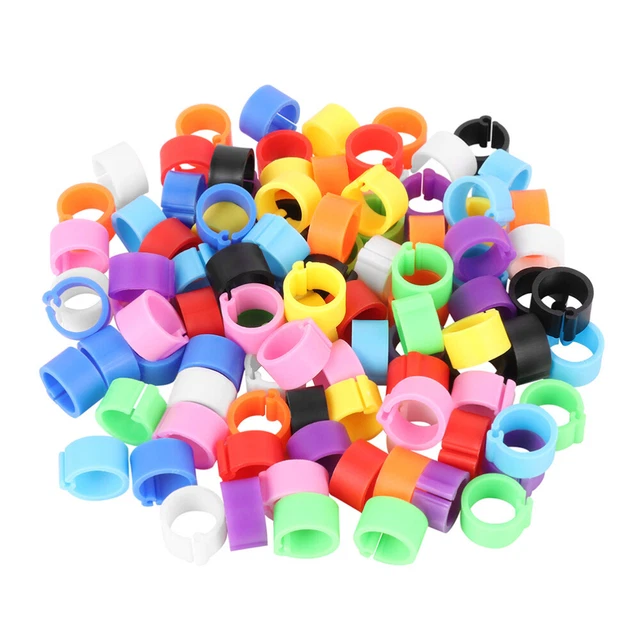 200 piezas Bandas para patas de aves de corral Juguetes para periquitos Protector para pies de pájaro Homing Paloma