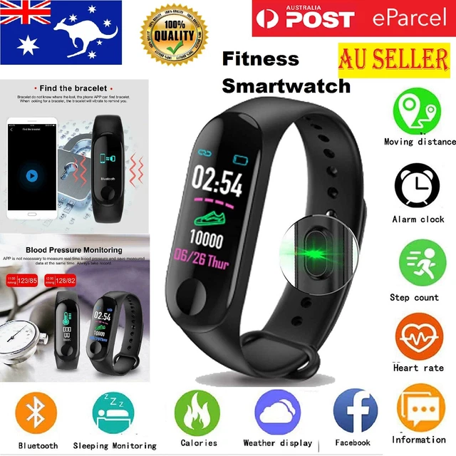 Bluetooth Smart Bracelet Fitness Watch Heart Rate Monitor Pedometer Tracker AU