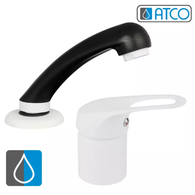 ATCO® FREE HD Friseur weiss Waschsäule Armatur Brause Friseurarmatur