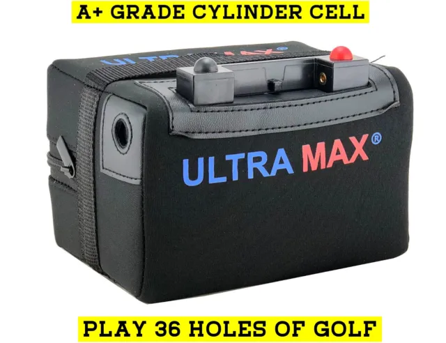 Powakaddy Replacement Universal 27/36 Hole Lithium Golf Battery +Case & Charger