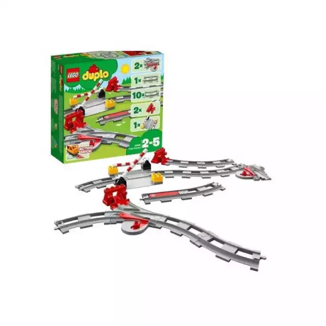 LEGO® DUPLO Town Les Rails du Train Jeu de Construction - Circuit avec Brique d'