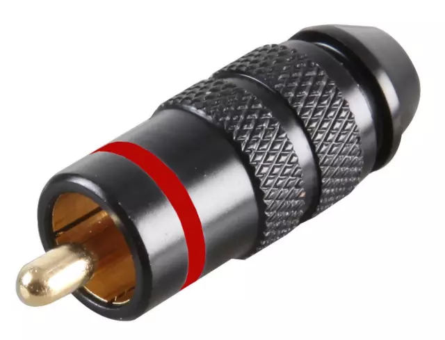 Phono Plug Gold Plated Pin Red Band Audio Video Connectors