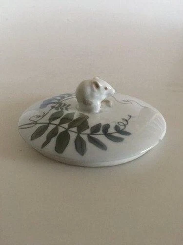 Royal Copenhagen Art Nouveau à Couvercle Bowl Avec Fleur Et Papillon