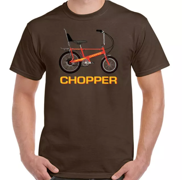 Chopper T-Shirt Bicycle Cyclist Bike Cycle Mens Retro Bike 70's 80's Top Tee