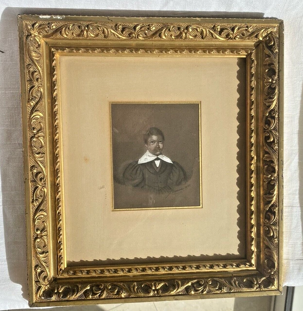 Portrait Miniature Ancien D'un Petit Garçon - Signé R. Viot, Occasion