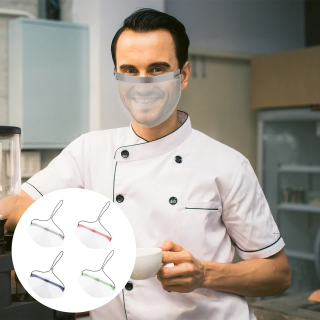 4 pz maschera multiuso trasparente tessuto bandana riutilizzabile -