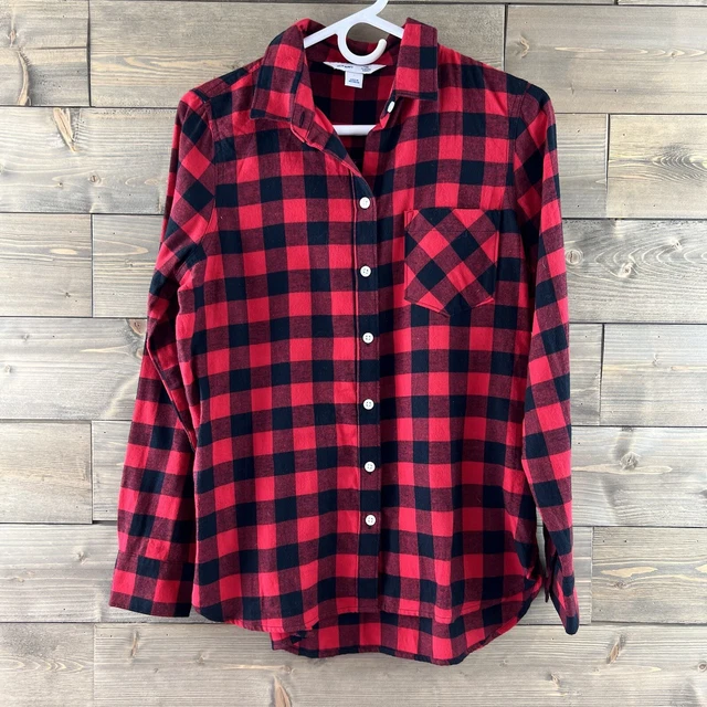 Old Navy Womens Shirt The Classic Flannel Buffalo Plaid Button Up Size Small