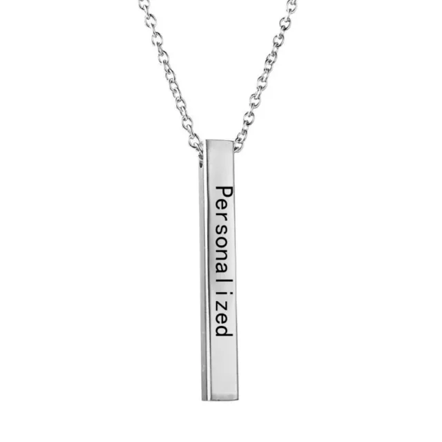 Personalized Engraved Custom Name Letters Stainless Steel Necklace Pendant Gifts