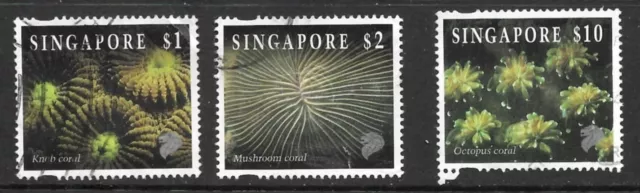 Singapore, 1994 -  Reef Life - Series One,  $1, $2 and $5 Questa Printing - Used