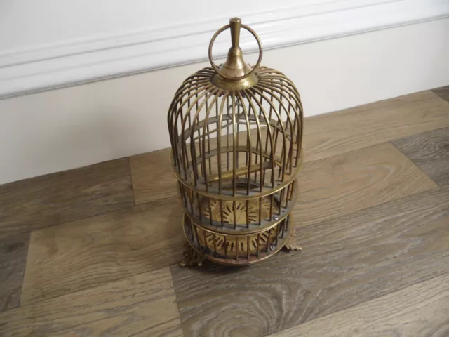 Vintage Ornamental Small Brass Bird Cage