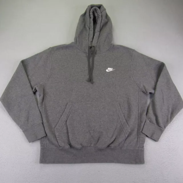 Nike Hoodie Mens Medium Gray Sportswear Club Fleece Pullover Sweater Sweatshirt