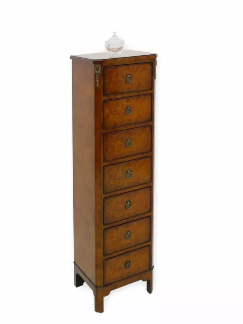 Kommode Highboard Herrenkommode Antik Stil mit 7 Schubladen B: 35 cm (3320)