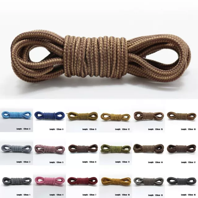 Polyester Shoe Laces Round Boot Sport Shoe Strings Cord Two Color Laces