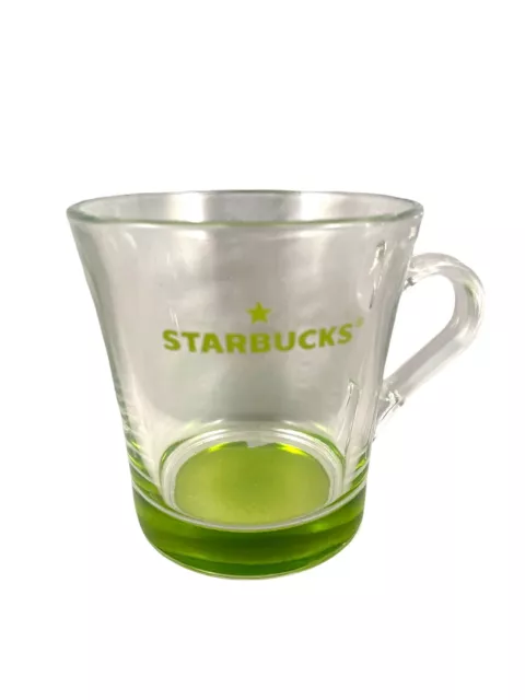 Starbucks Clear Glass Green Logo Base Coffee Mug or Tea Cup 10oz