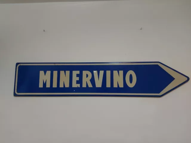 Cartello Stradale Insegna Vintage Anni 80 ANAS 1987 MINERVINO MURGE Puglia