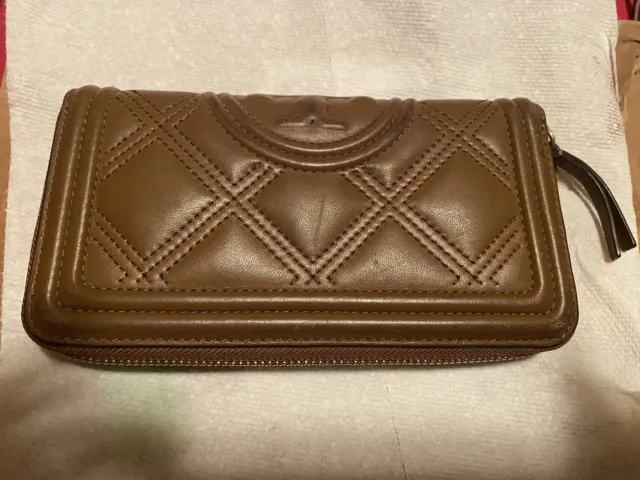 Tory Burch Brown Quilted Fleming Wallet