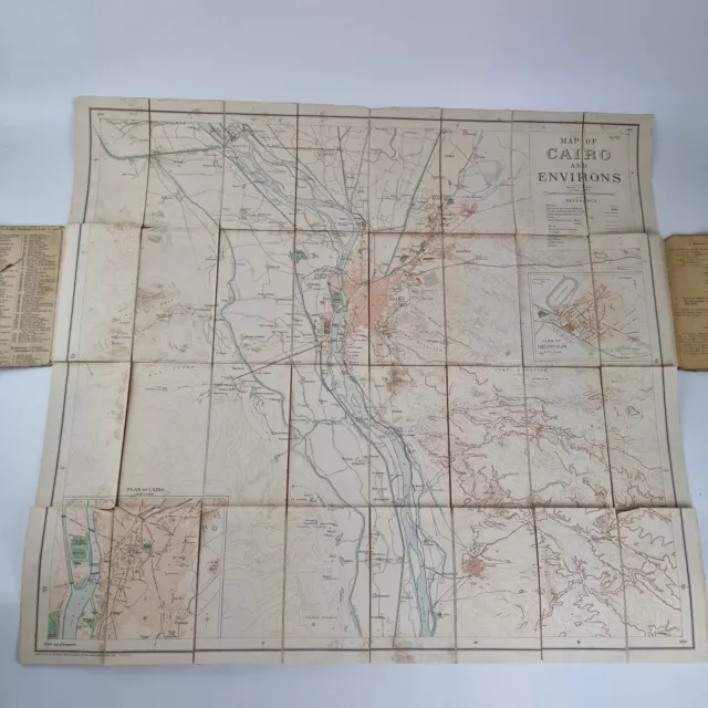 Antique Map Cairo And Environs (Tourist Series) Survey Department Egypt