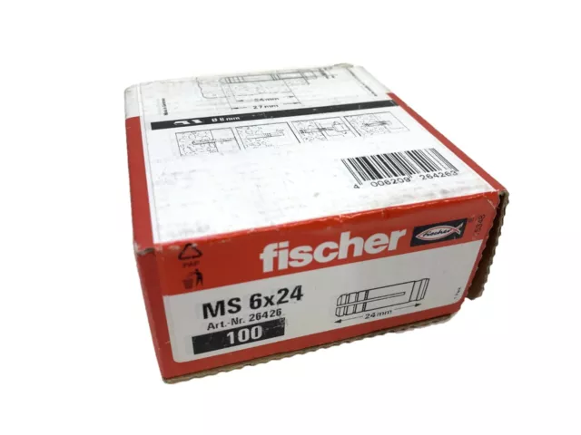 Lot de 100 Cheville laiton MS 6X24 FISHER  26426