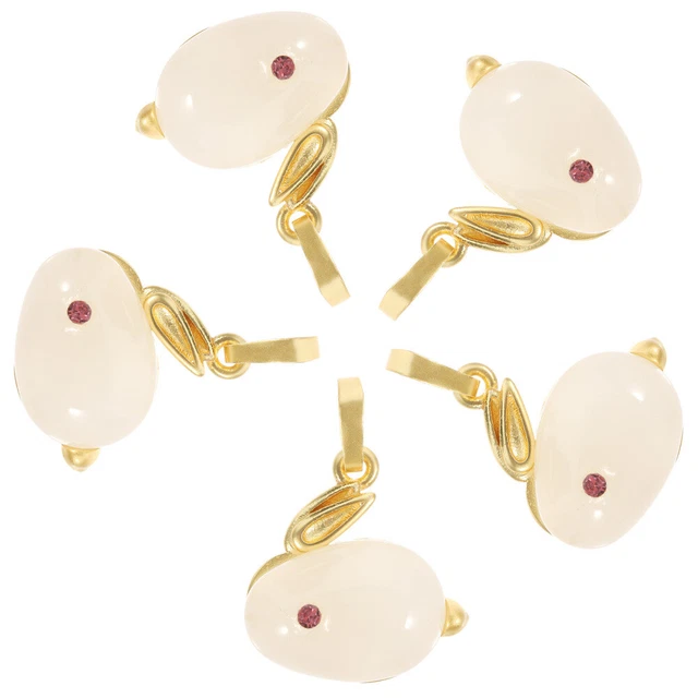 5 Pcs Jade-Kaninchen-Anhänger Legierung Schmuck DIY Zubehör