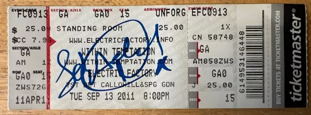 Autographed Within Temptation Sharon den Adel Concert Ticket Metal